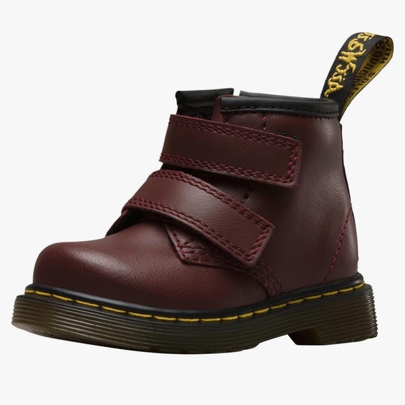 DR MARTENS cherry red Brooklee infant boots, Size 5 - Picture 1 of 8